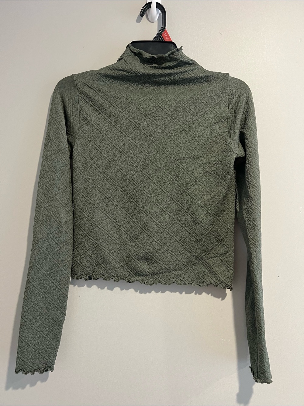Altar'd State Olive Green Long-Sleeve Mock Neck Top